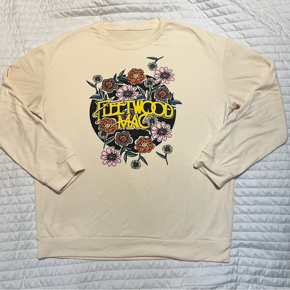 Fleetwood Mac Cream Sweatshirt with Floral Graphic L - Picture 3 of 6